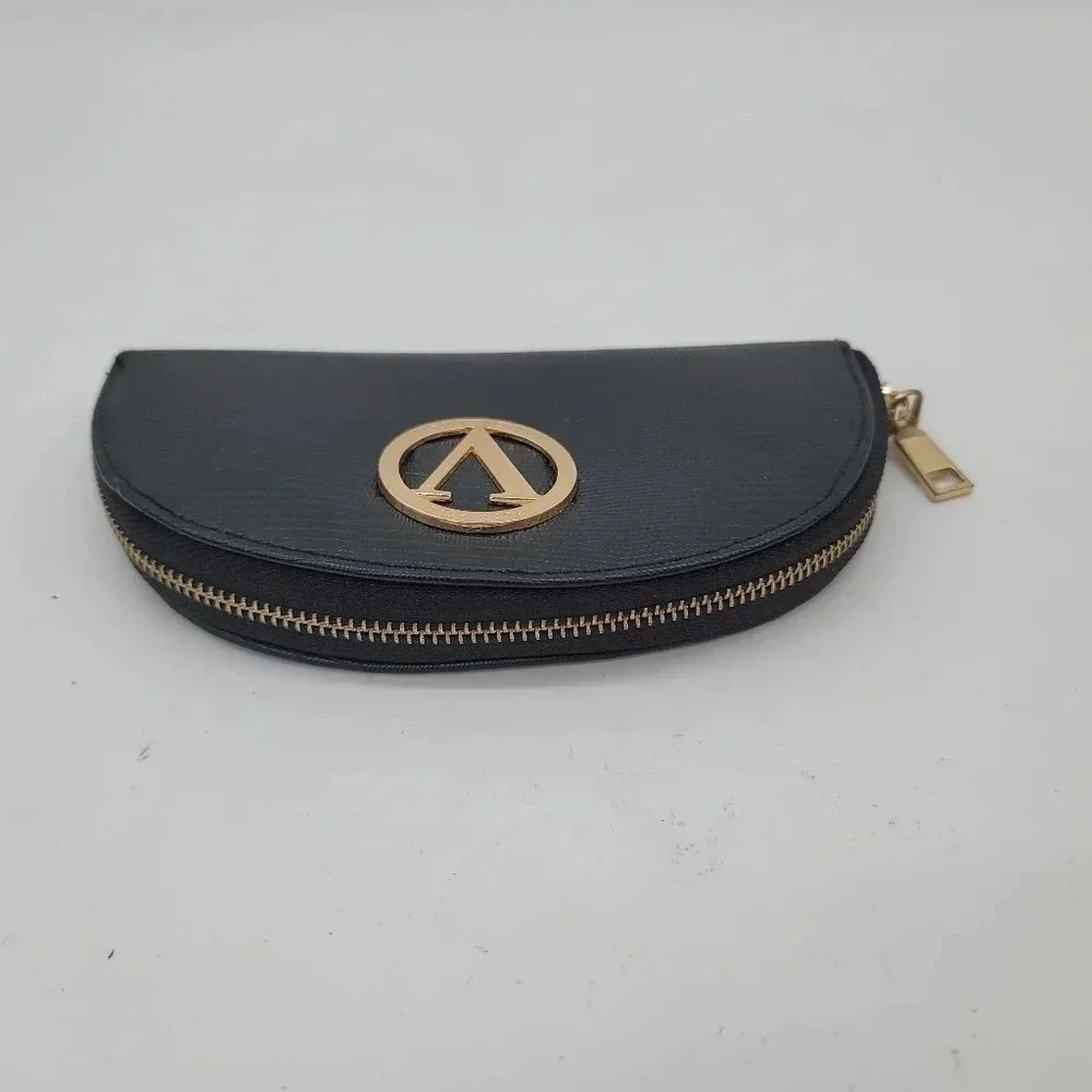 Joan Vass New York Black Lizard Embossed Wallet Gold